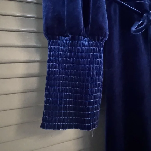 NWT Belle and Bloom Royal Blue Velvet Maxi Dress - Picture 6 of 8